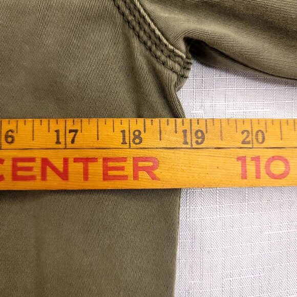 Michael Stars Small Olive Green Cotton Blend Military Shirt Jacket Zip Utility - Picture 10 of 13